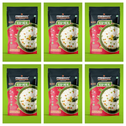 Freshway Ready To Eat Vegetable Upma Home Style Pack Of 6 | A Nutritious, Flavor Packed Indian Comfort Meal in Minutes Freshway Ready To Eat Vegetable Upma Home Style Pack Of 6 | A Nutritious, Flavor Packed Indian Comfort Meal in Minutes