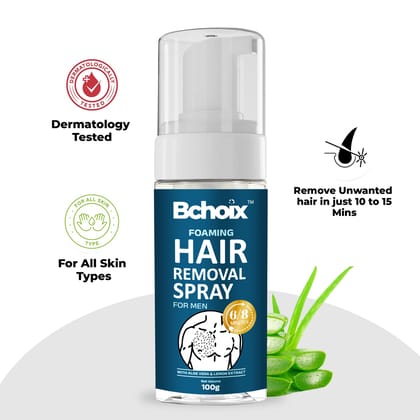 Bchoix Hair Removal cream Spray | Painless Body Hair Removal spray For Chest, Back, Legs & Under Arms (100 ml)(Aloe Vera) Bchoix Hair Removal cream Spray | Painless Body Hair Removal spray For Chest, Back, Legs & Under Arms (100 ml)(Aloe Vera)