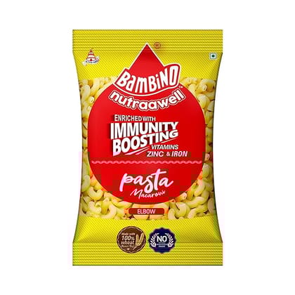 Bambino | Pasta Macaroni with PEP | Enriched with Immunity Boosting | Elbow | 900 gm Pouch
