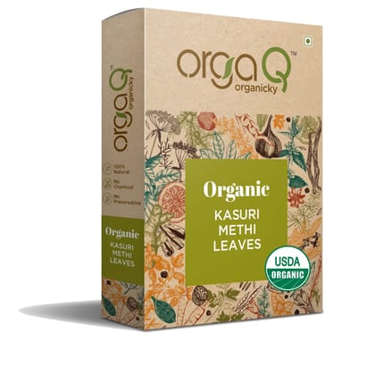 OrgaQ Organicky Organic Kasuri Methi | Fenugreek Leaves | Dried Methi Leaves