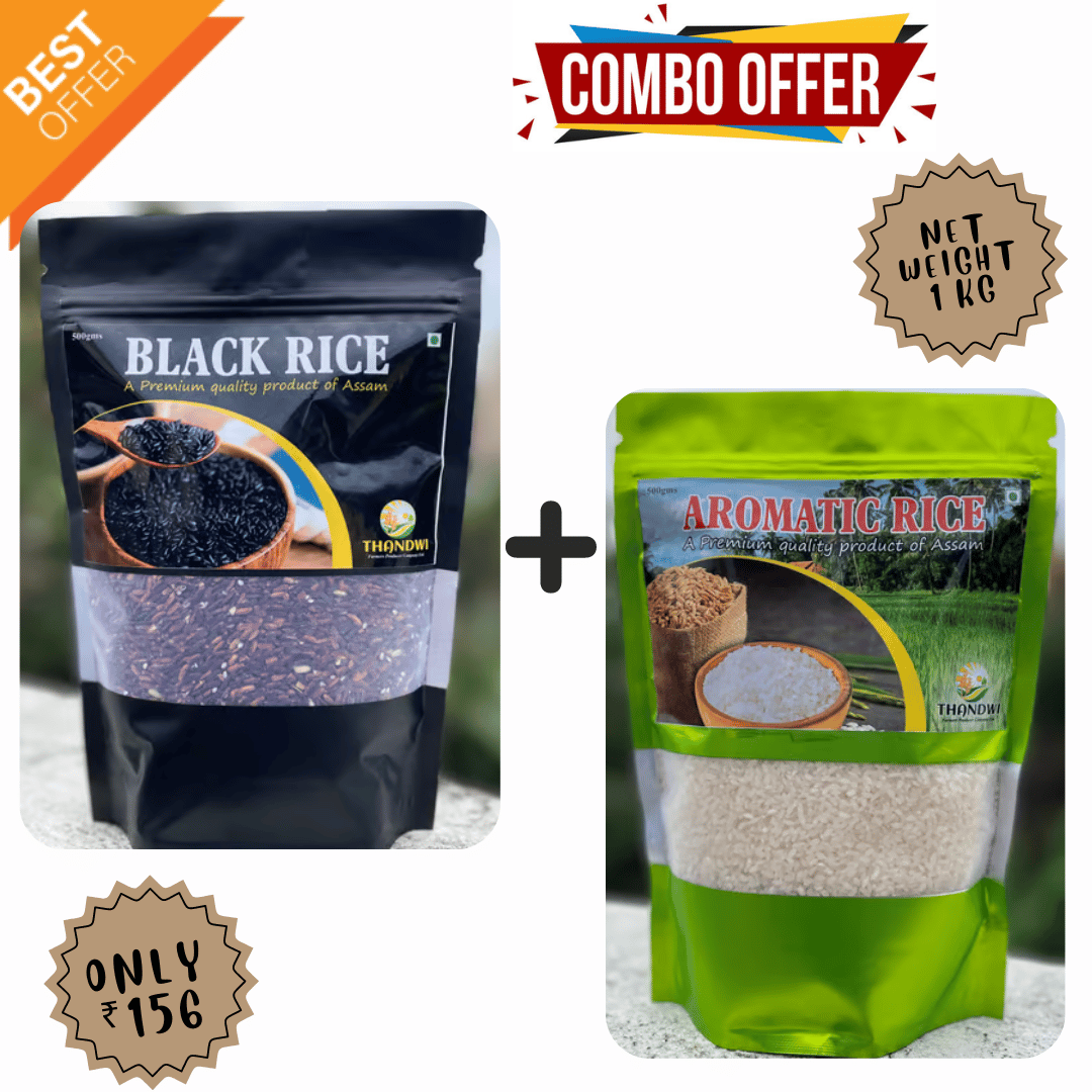 Black Rice + Aromatic Rice Variety: JWSA (Joha Rice) - 1 KG