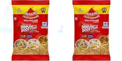 Bambino Vermicelli | Vegetarian Plain Vermicelli | Sada Sewaiyan | 400 grams each pouch | Pack of 2 | 800 Gm Pack