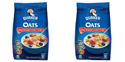 Quaker Oats | Rolled Oats Natural Wholegrain | Nutritious Breakfast Cereals | Dalia Porridge | Easy to Cook | 400 Gm Each | Pack of 2 | 800 Gm Pack