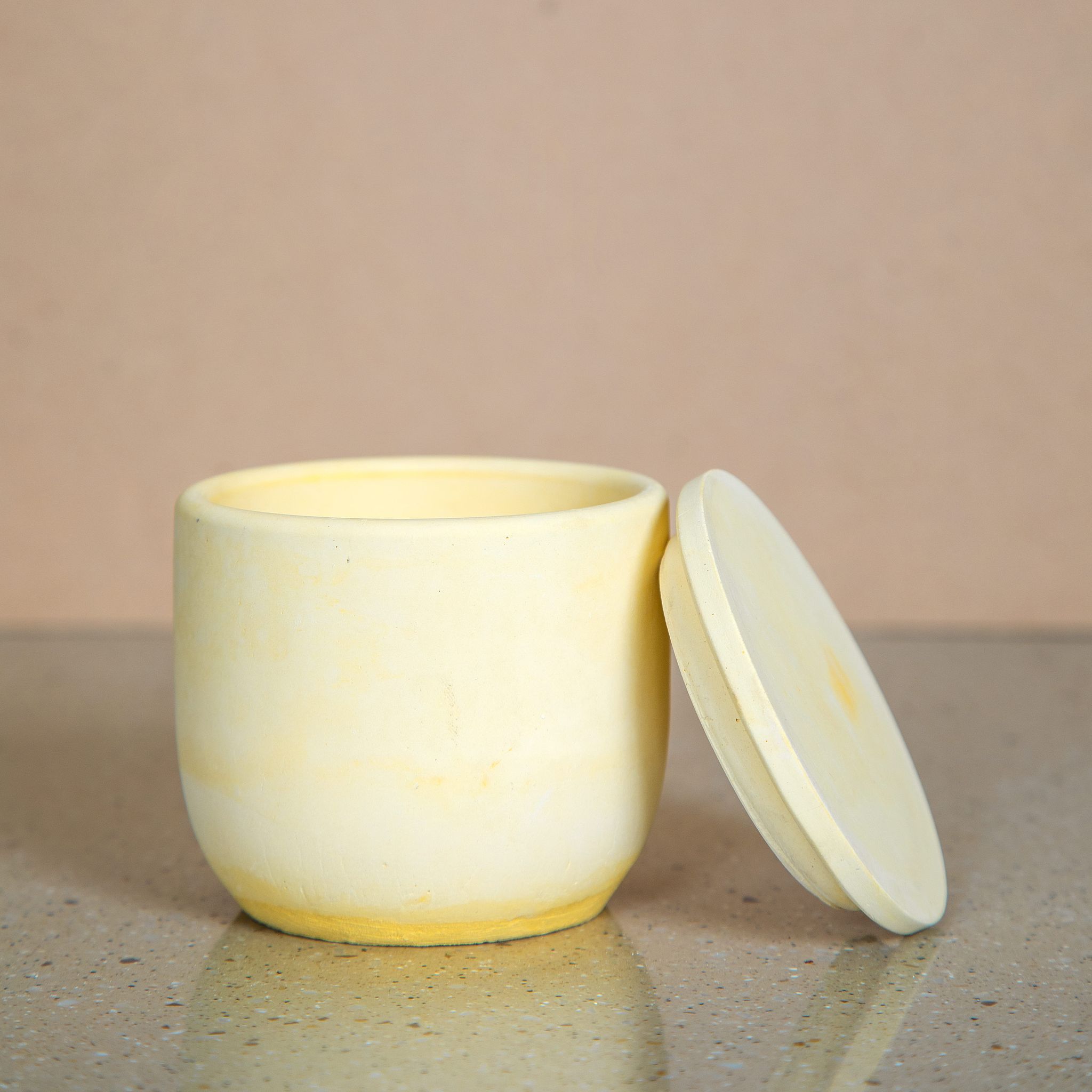 CHANN STUDIO Gcrete Small Jar 3" Almond