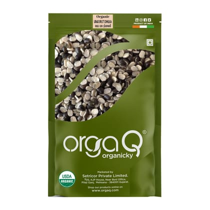 OrgaQ Organicky Organic Urad Split Chillka Dal - 500 Grams OrgaQ Organicky Organic Urad Split Chillka Dal - 500 Grams
