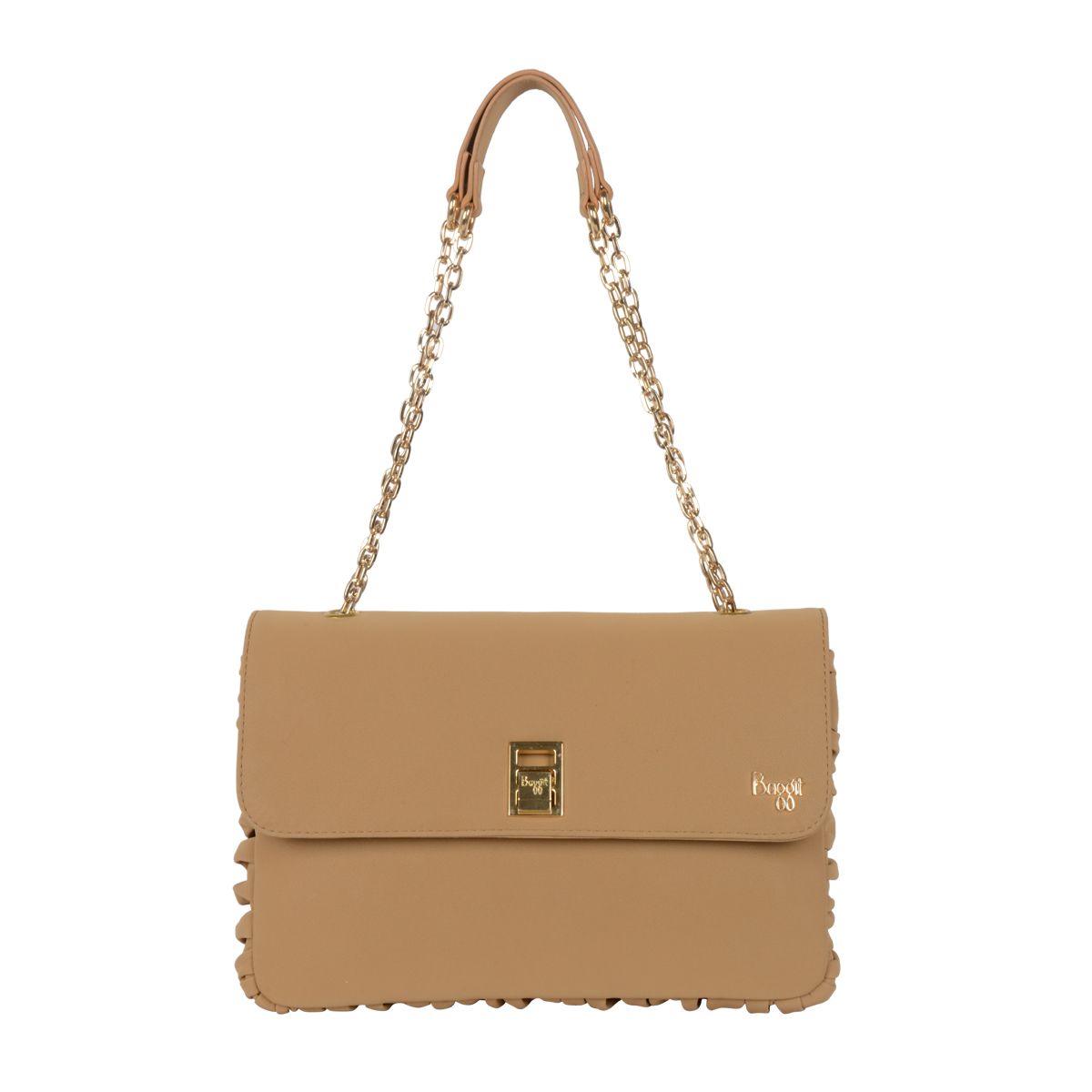 L CONNIE WATER VELVET CAMEL TOTE