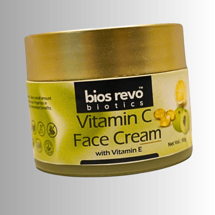 Bios Revo Biotics Vitamin C Face Cream, For Glowing Skin, Fades Pigmentation & Dark Spots, Reduces Skin Dullness, Oil Free & Lightweight,For Women & men, 50 g