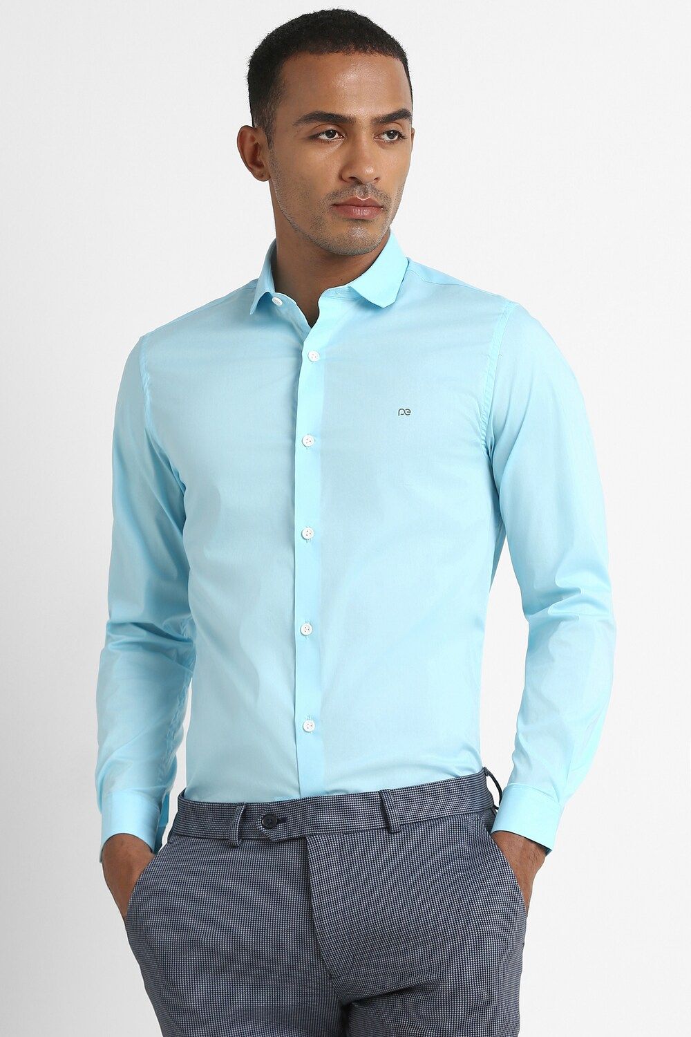 Men Blue Super Slim Fit Formal Full Sleeves Formal Shirt