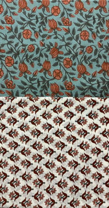 PurpleHues Creations Pure Cotton Flower Printed Fabric 3 Piece Set With Top