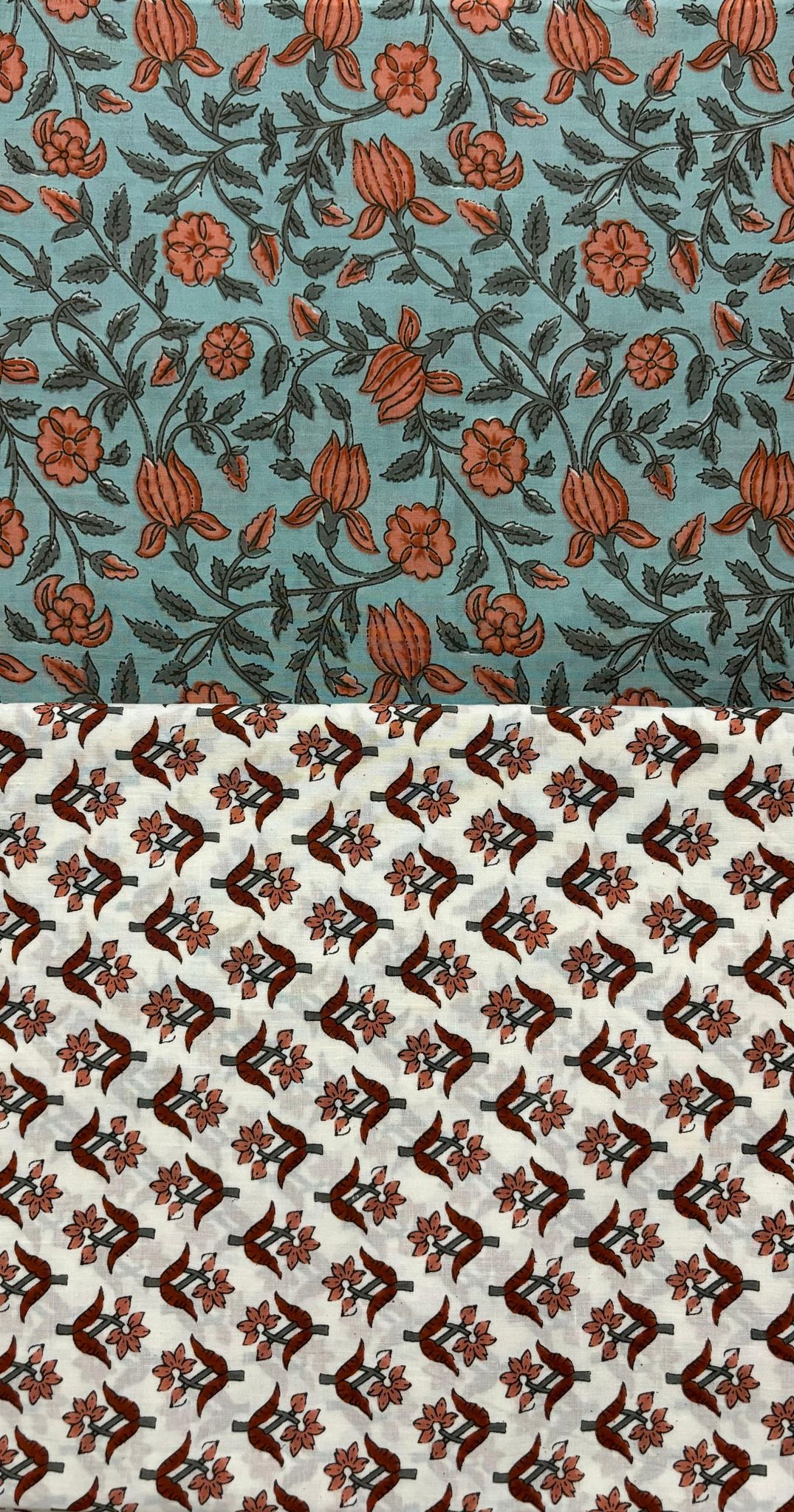 PurpleHues Creations Pure Cotton Flower Printed Fabric 3 Piece Set With Top