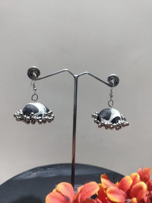 RitzyEra Black Handmade Ajrakh Jhumkas RitzyEra Black Handmade Ajrakh Jhumkas