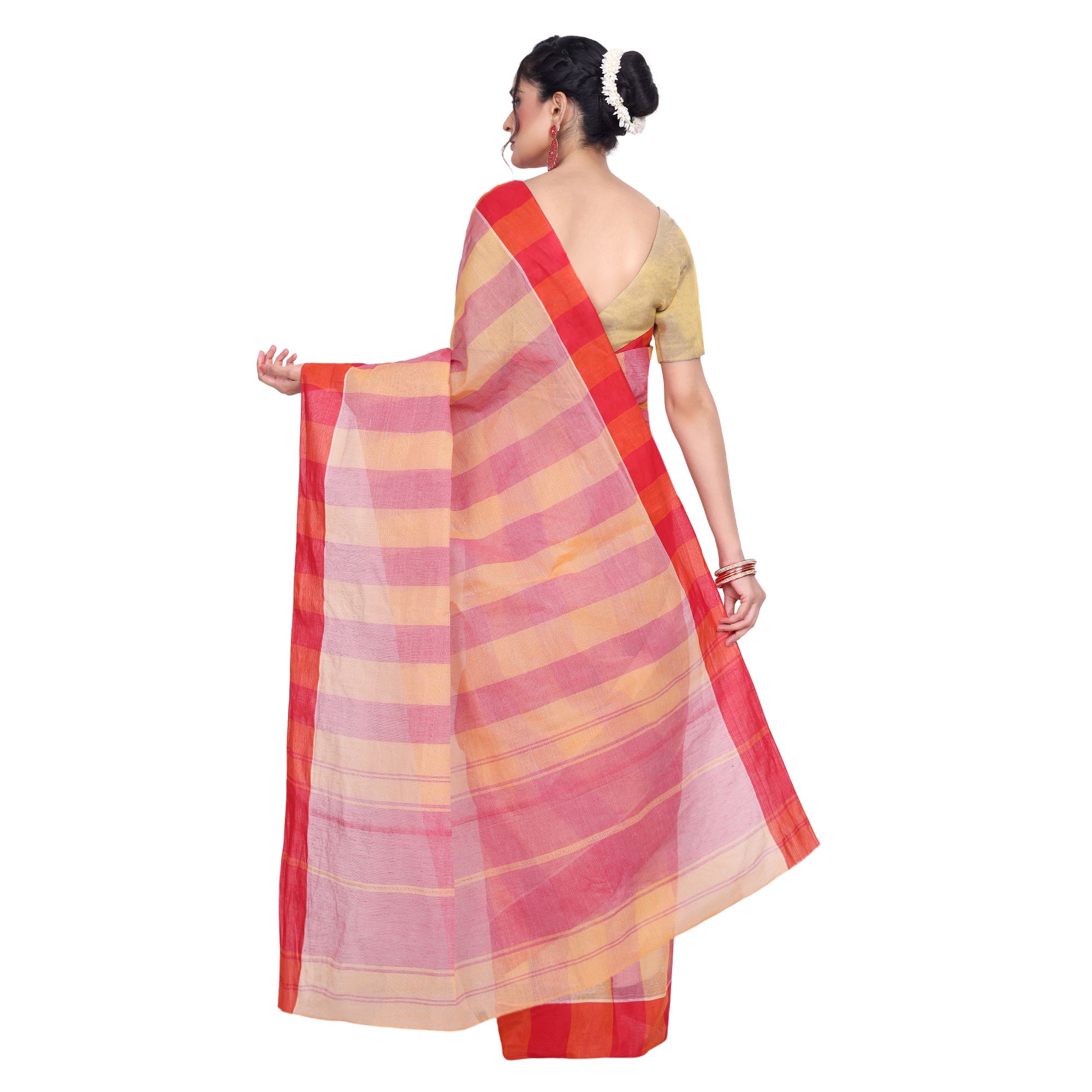 Manasi Craft Bengal Handloom Base Pure Cotton Tant Saree |Women's Saree Collection, Assorted Styles and Colors - NABARD supported SHGs/JLGs/POs