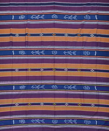 Multicolour Sambalpuri Handwoven Cotton Single Bed Sheet SMCBED1302