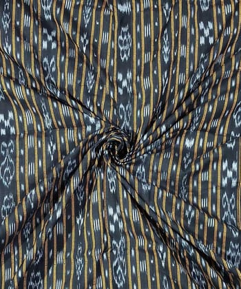 2.5m Black Nuapatna Handwoven Ikat Shirting Materials SFCSHI1056