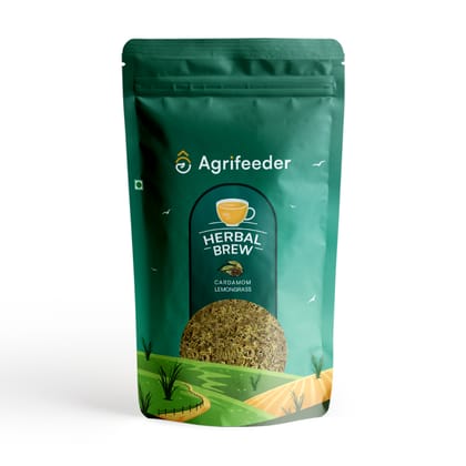 Agrifeeder Lemongrass Herbal Brew - Cardamom Flavour 50gm Pouch Agrifeeder Lemongrass Herbal Brew - Cardamom Flavour 50gm Pouch