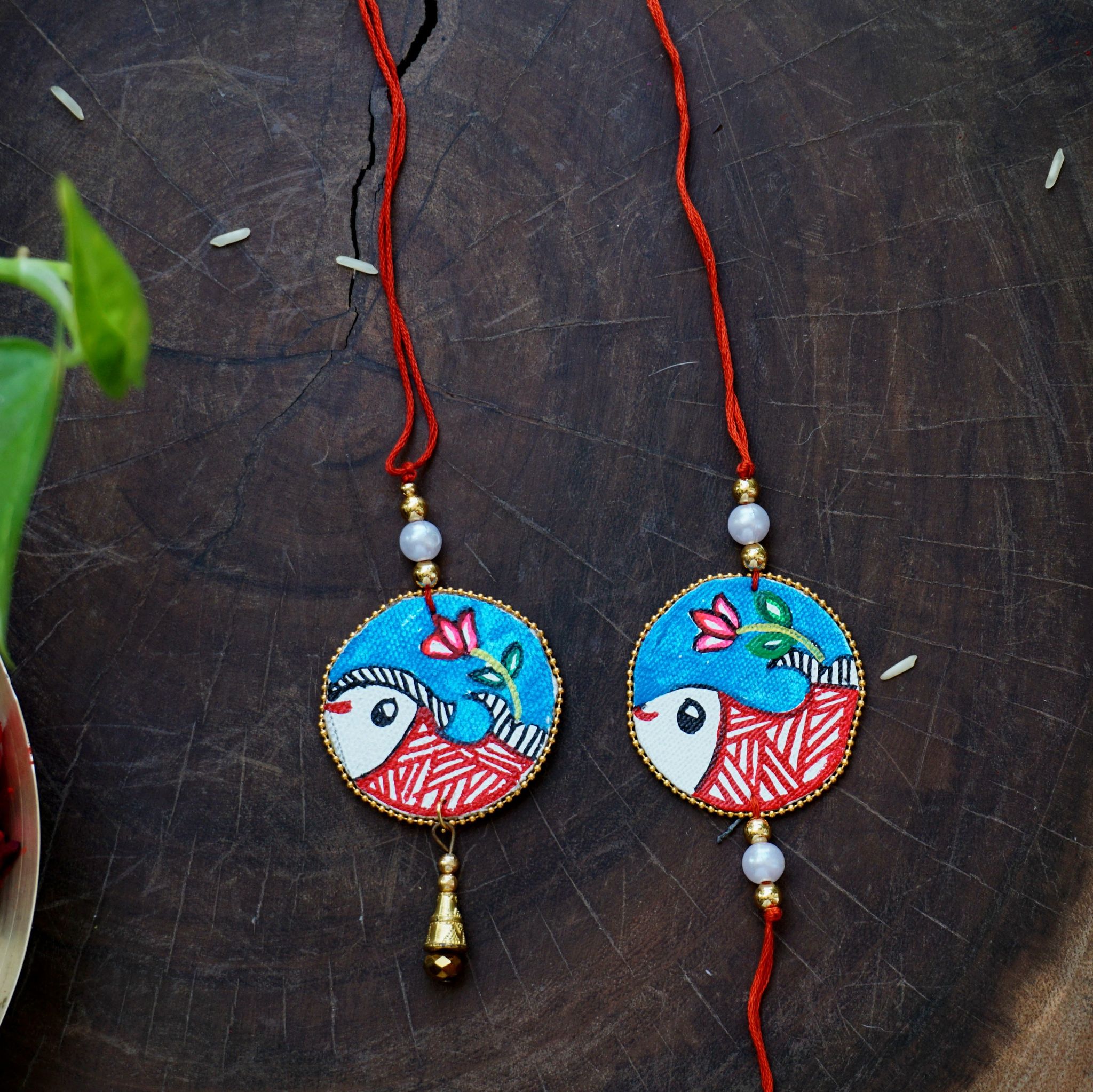 Madhubani Painting Rakhi & Lumba Combo | Fish