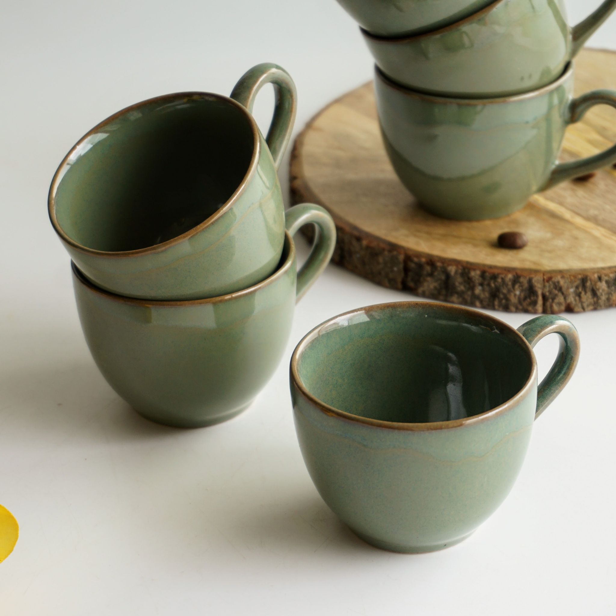 Hues of Olive Tea cup | Set of Six