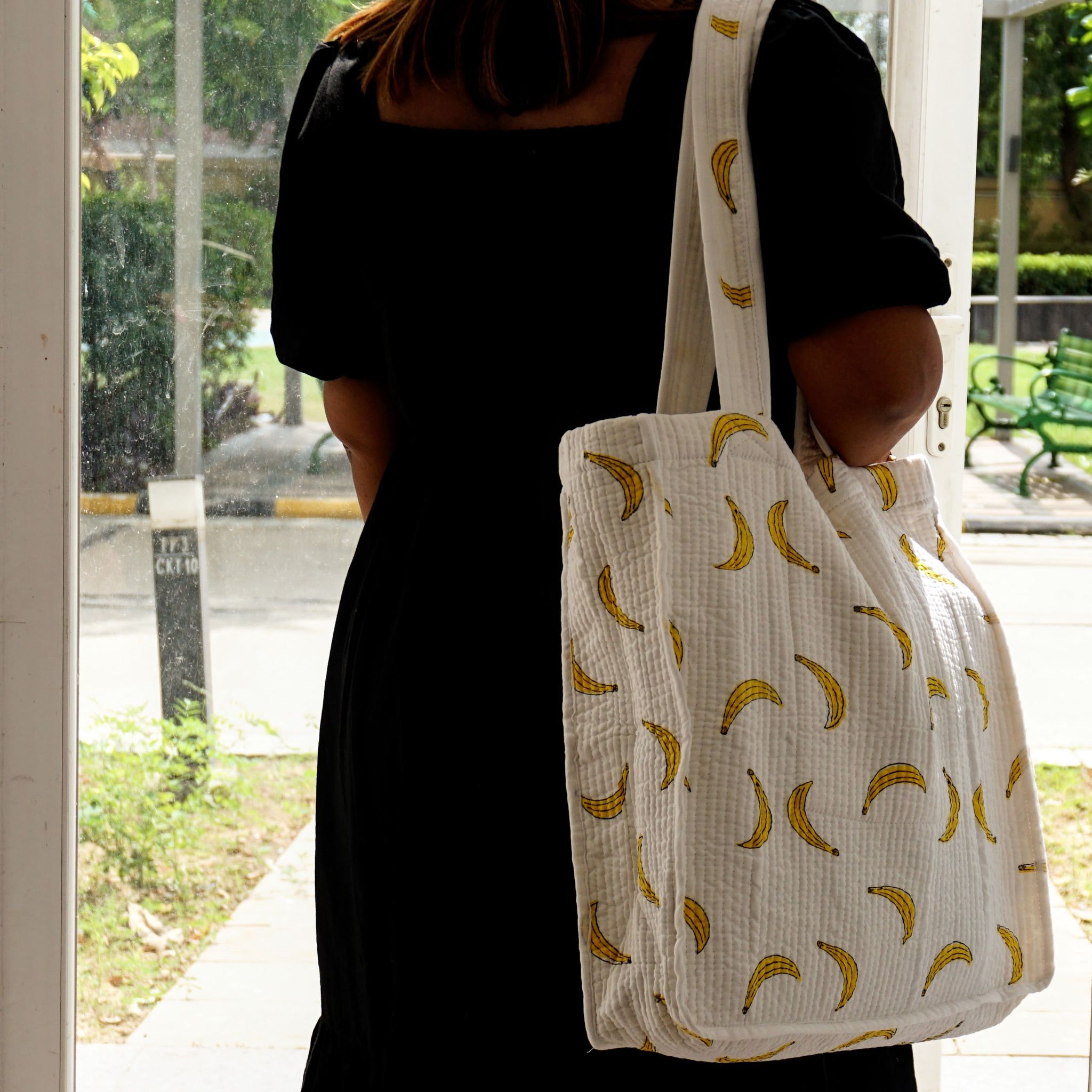 Hand Block Print Tote Bag | Bananas