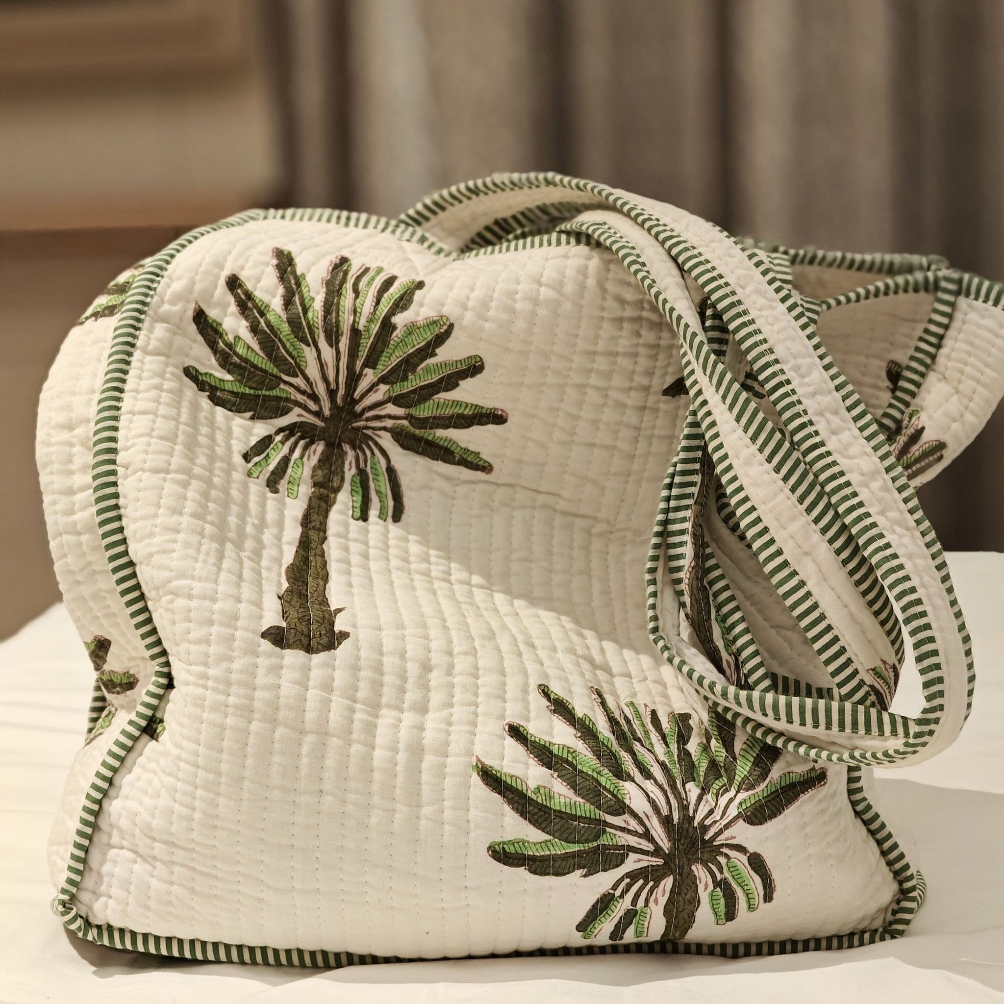Block Print Tote Bag | Palm Tree
