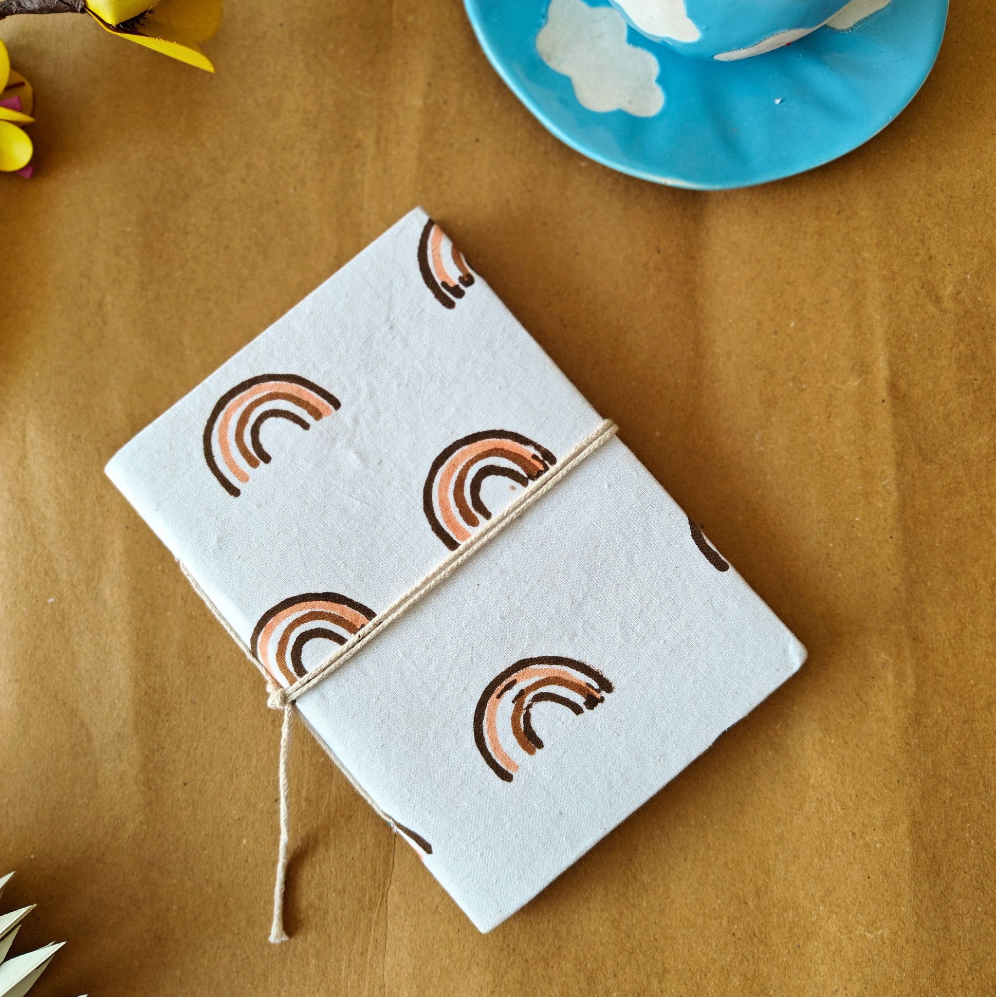 Rainbow Handblock Print Journal