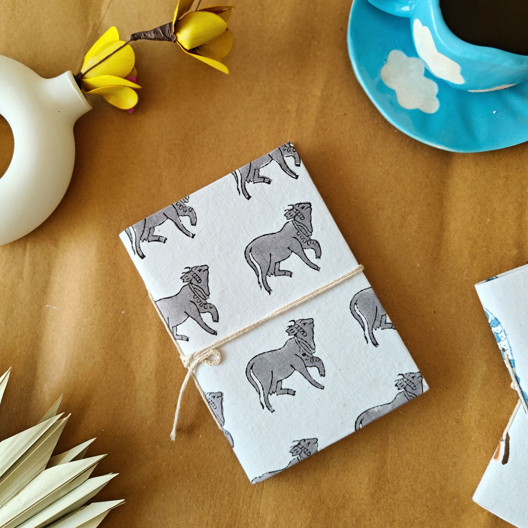Cow Handblock Print Diary