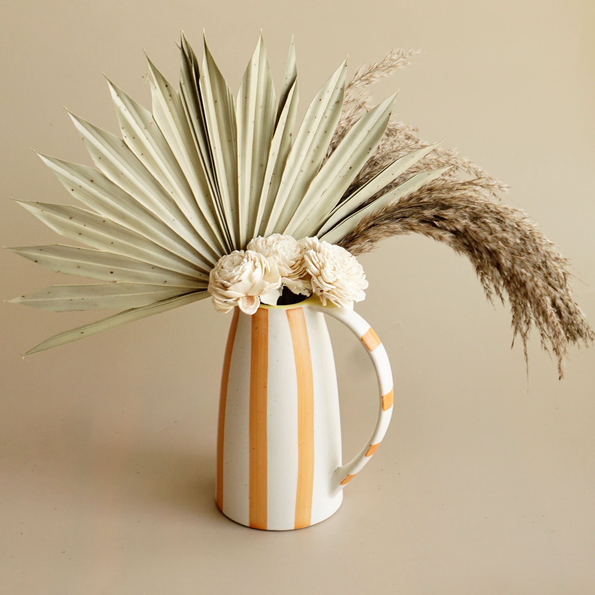 Orange Stripes Jug with Dried Bunch Combo