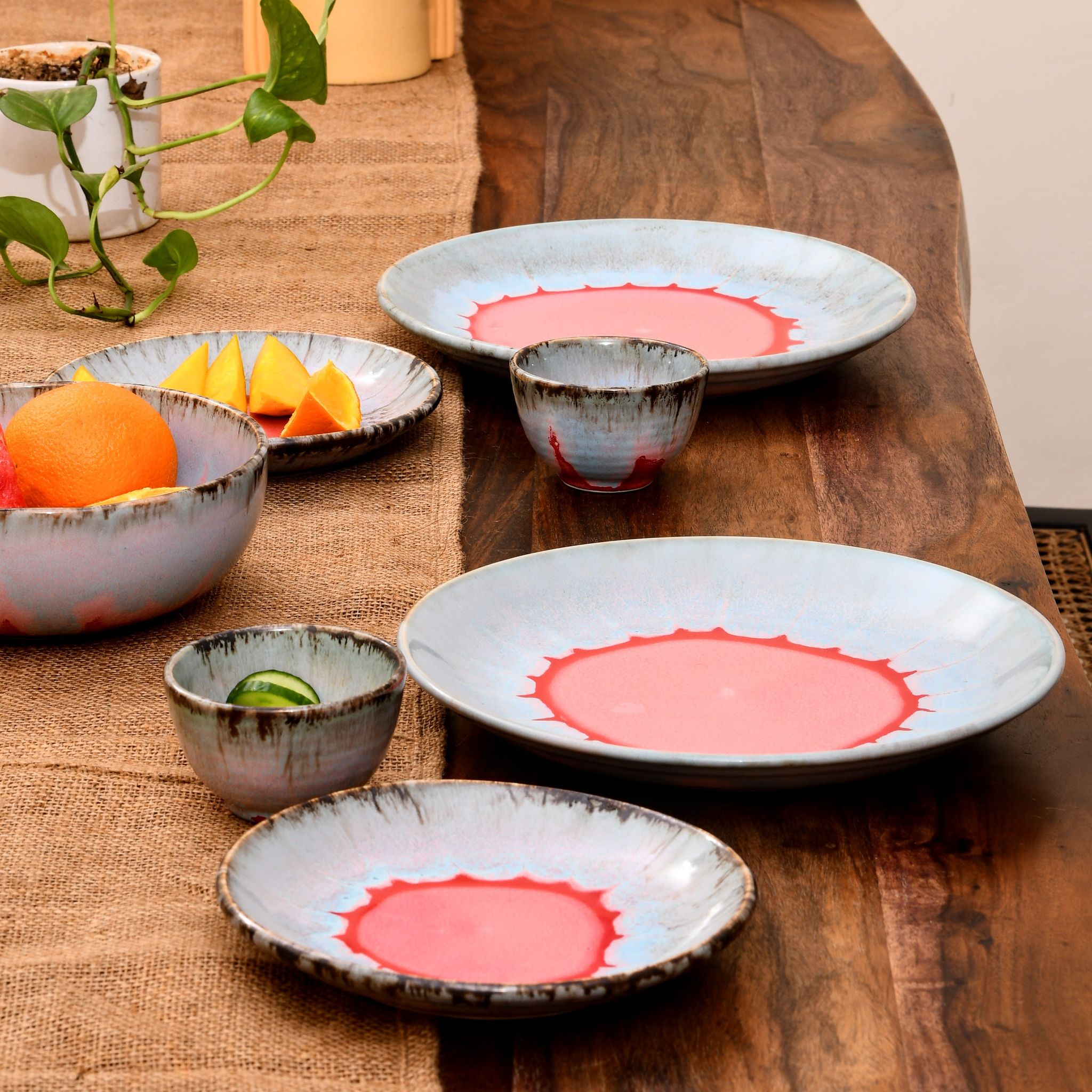 Soft Pink Dinner Set | Seven Pieces