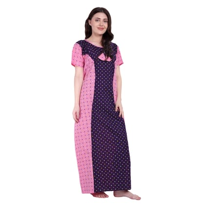 Manasi Craft Comfortable Pure Cotton Printed Nighty| Nightwear Short Sleeve for Women. Artisian Sikha Saha - NABARD supported SHGs/JLGs/POs