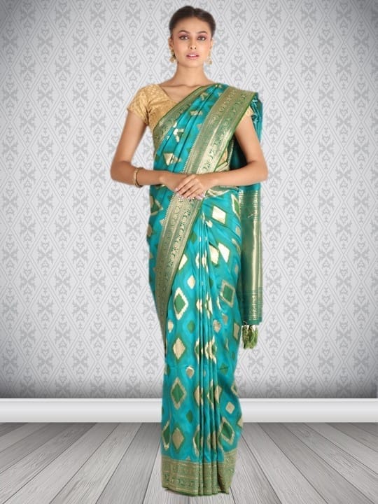 Green Taffeta Silk Saree