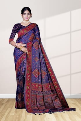 Pashmina Silk Saree Indigo Blue