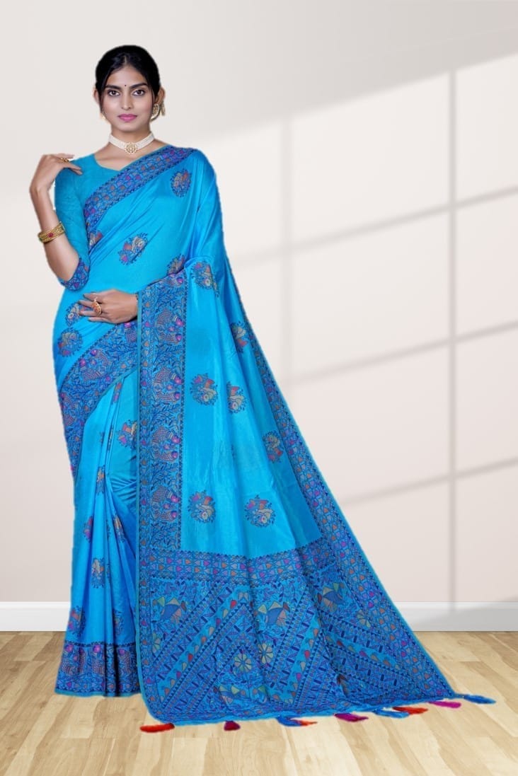 Baluchari Silk Saree Blue
