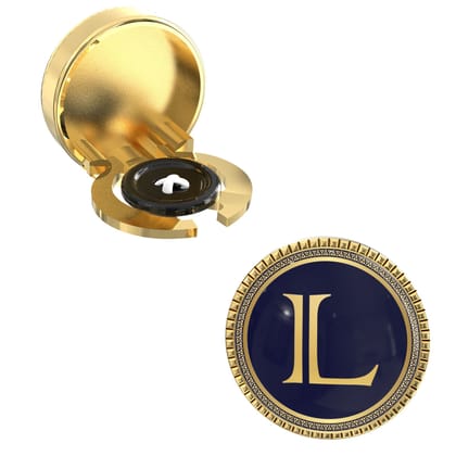 The Smart Buttons - Gold Colour Plated Shirt Button Cover Cufflinks for Men - Personalized Initials - L