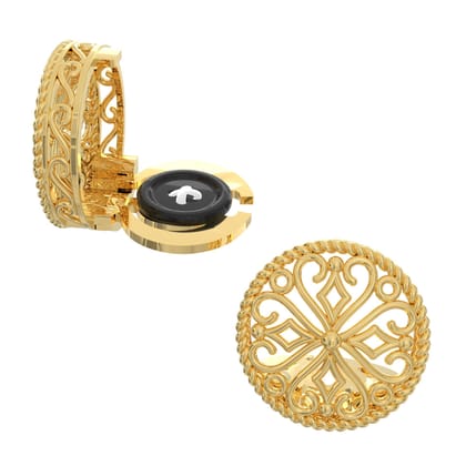 The Smart Buttons - Gold Colour Plated Shirt Button Cover Cufflinks for Men - Jali Style