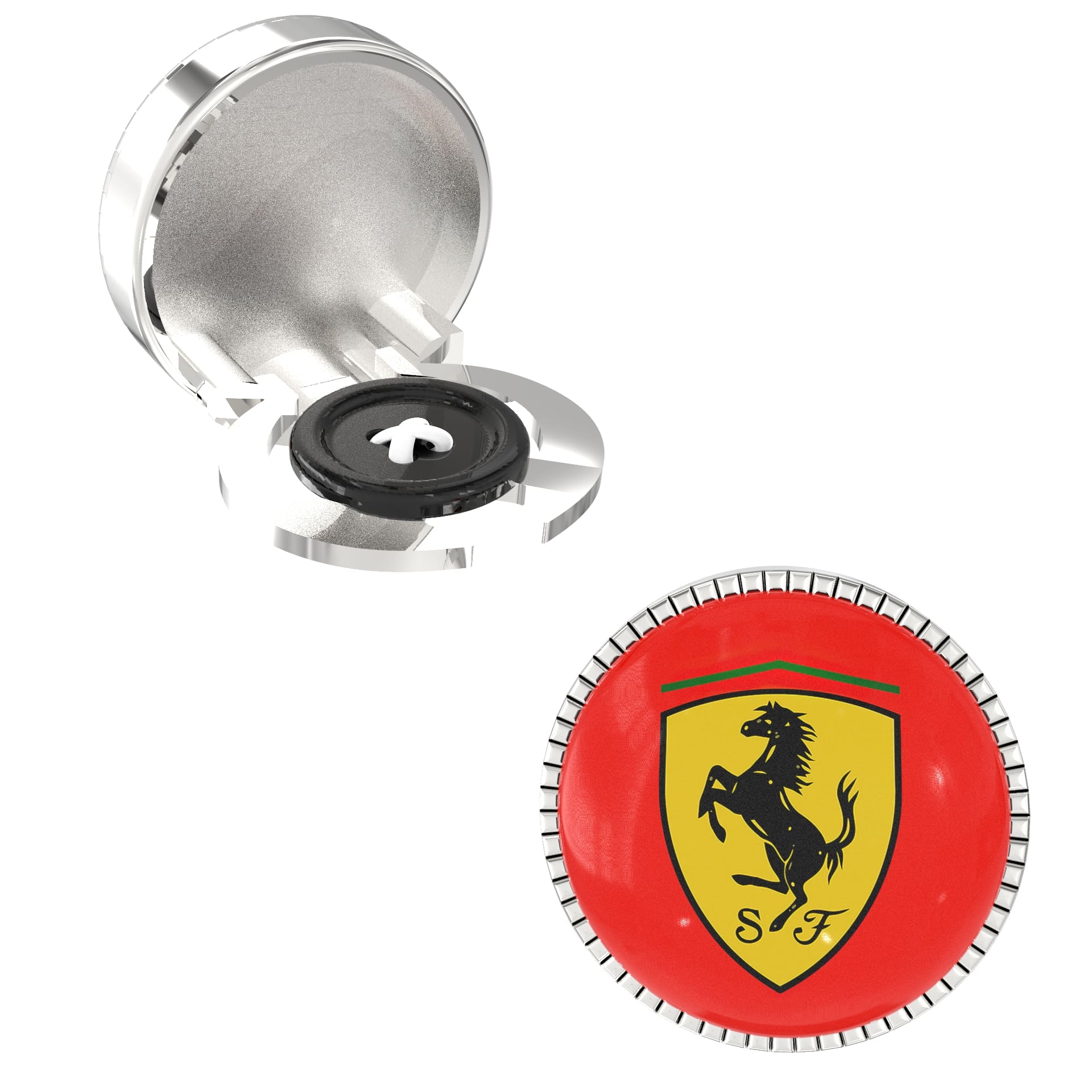 The Smart Buttons - Shirt Button Cover Cufflinks for Men - Ferarri Style