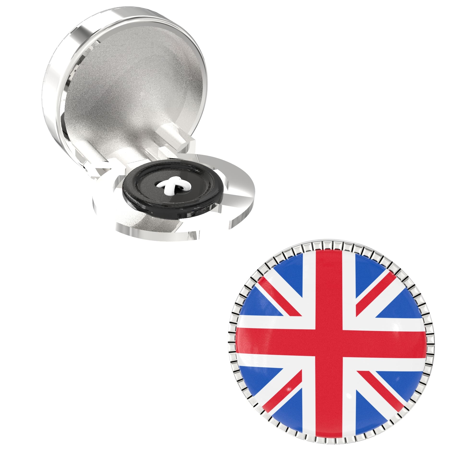 The Smart Buttons - Shirt Button Cover Cufflinks for Men - England Flag Style