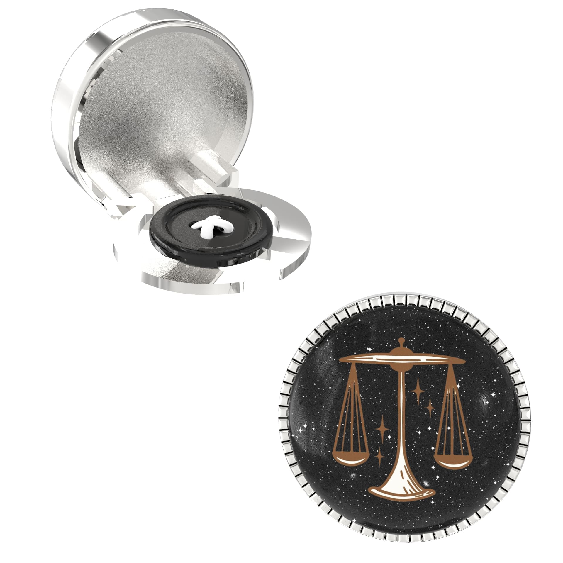The Smart Buttons - Shirt Button Cover Cufflinks for Men - Libra Style