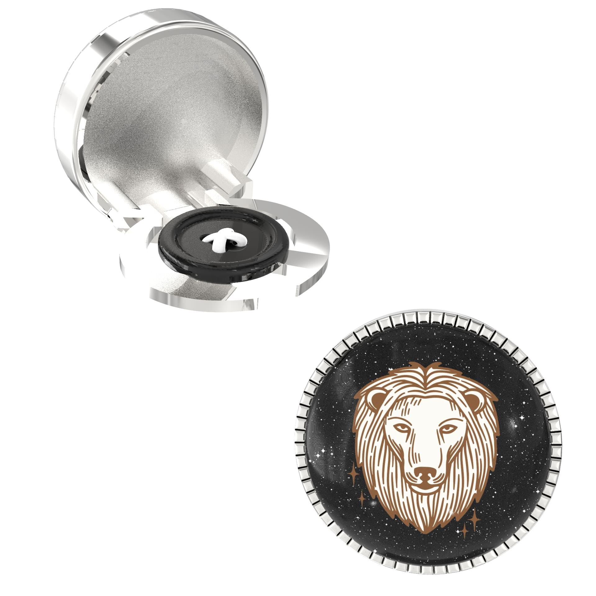 The Smart Buttons - Shirt Button Cover Cufflinks for Men - Leo Style