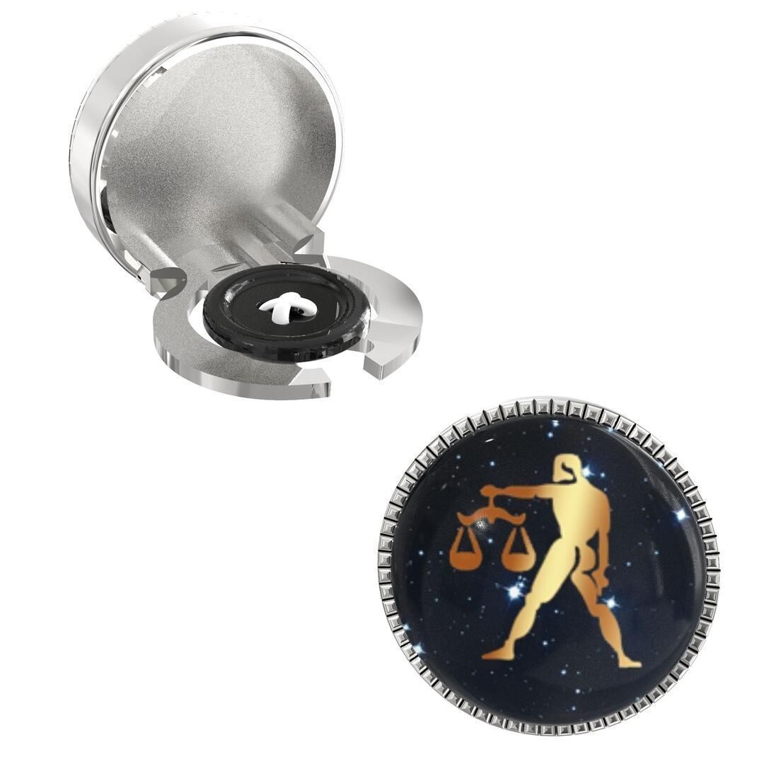 The Smart Buttons - Shirt Button Cover Cufflinks for Men - Libra Design Pattern