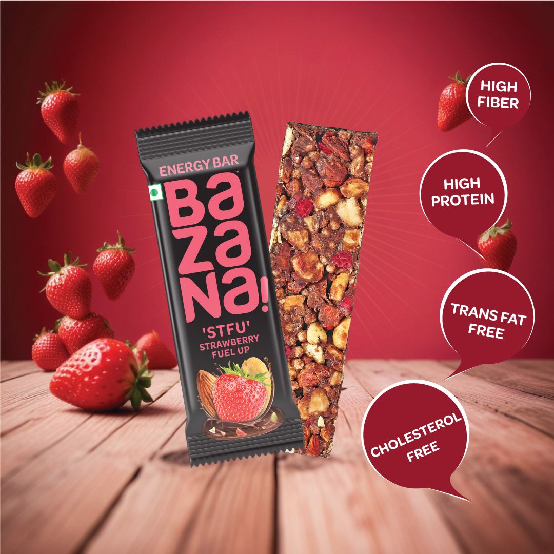 Bazana Raspberry Energy Bars (BRB) - Experience the Perfect Blend of Health and Delight with Healthy & Delicious Snack Bars (38g x 12) for an Invigorating Snacking Experience!