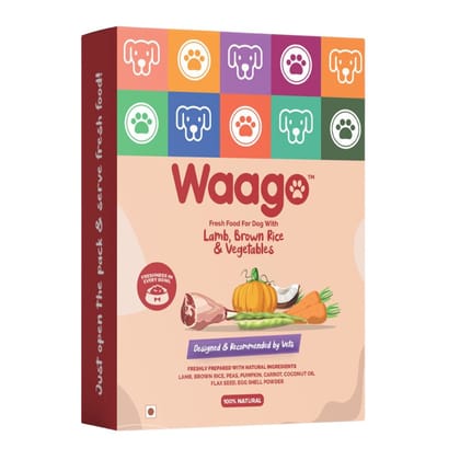 Waago Lamb brown rice and Vegetables Fresh Food for all Breed Dog 300gm