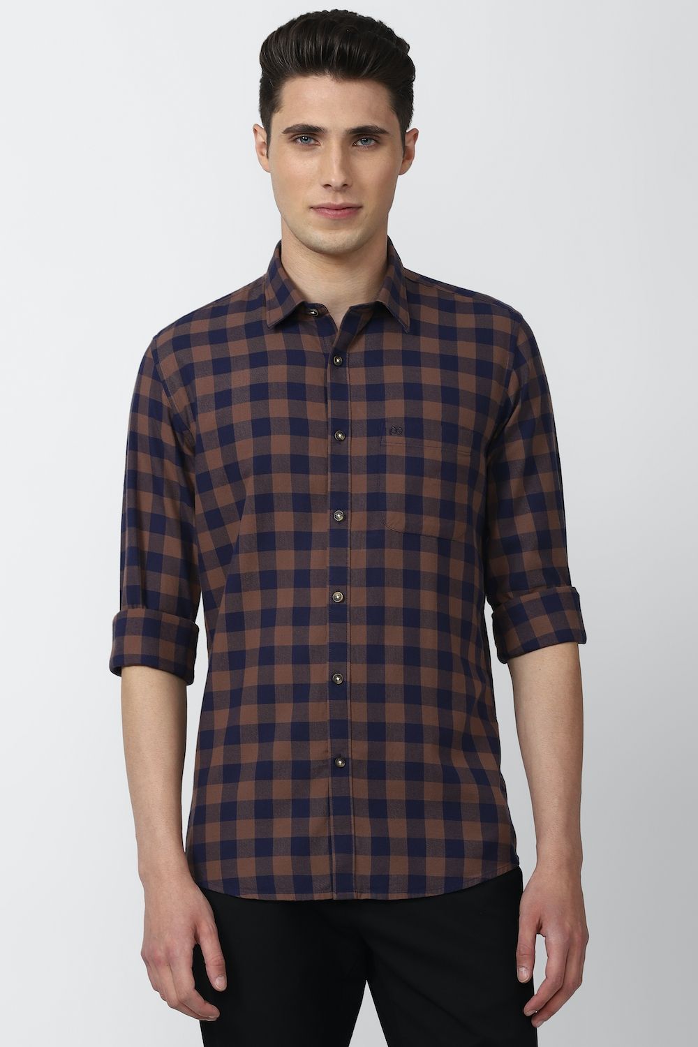Men Multi Slim Fit Check Full Sleeves Casual Shirt