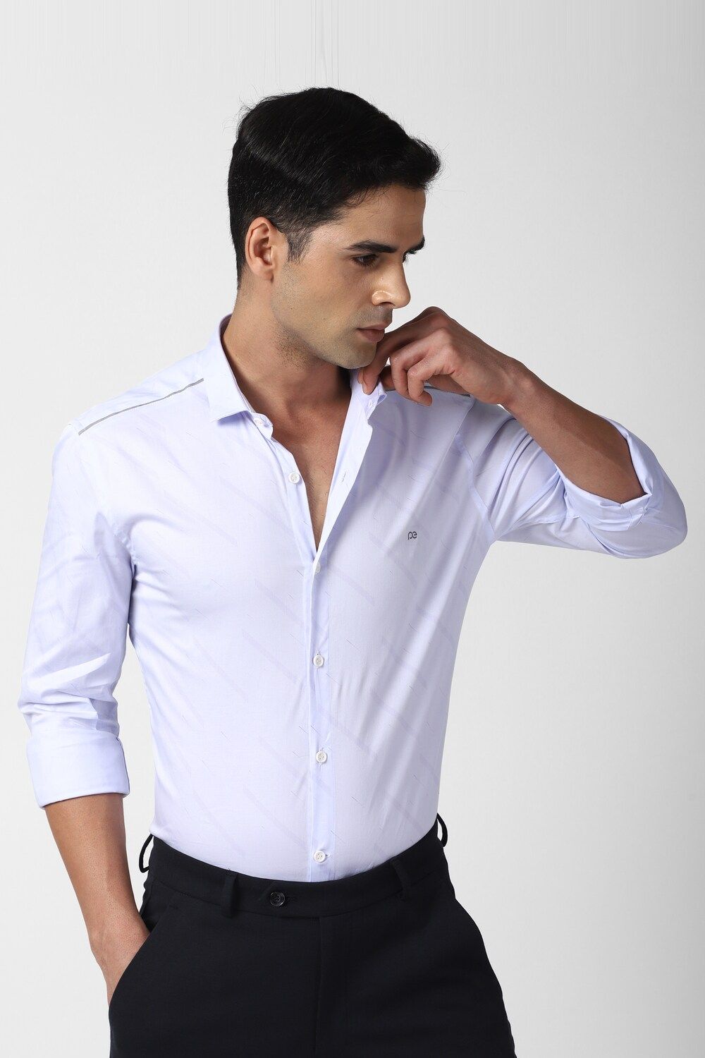 Men Blue Super Slim Fit Formal Full Sleeves Formal Shirt