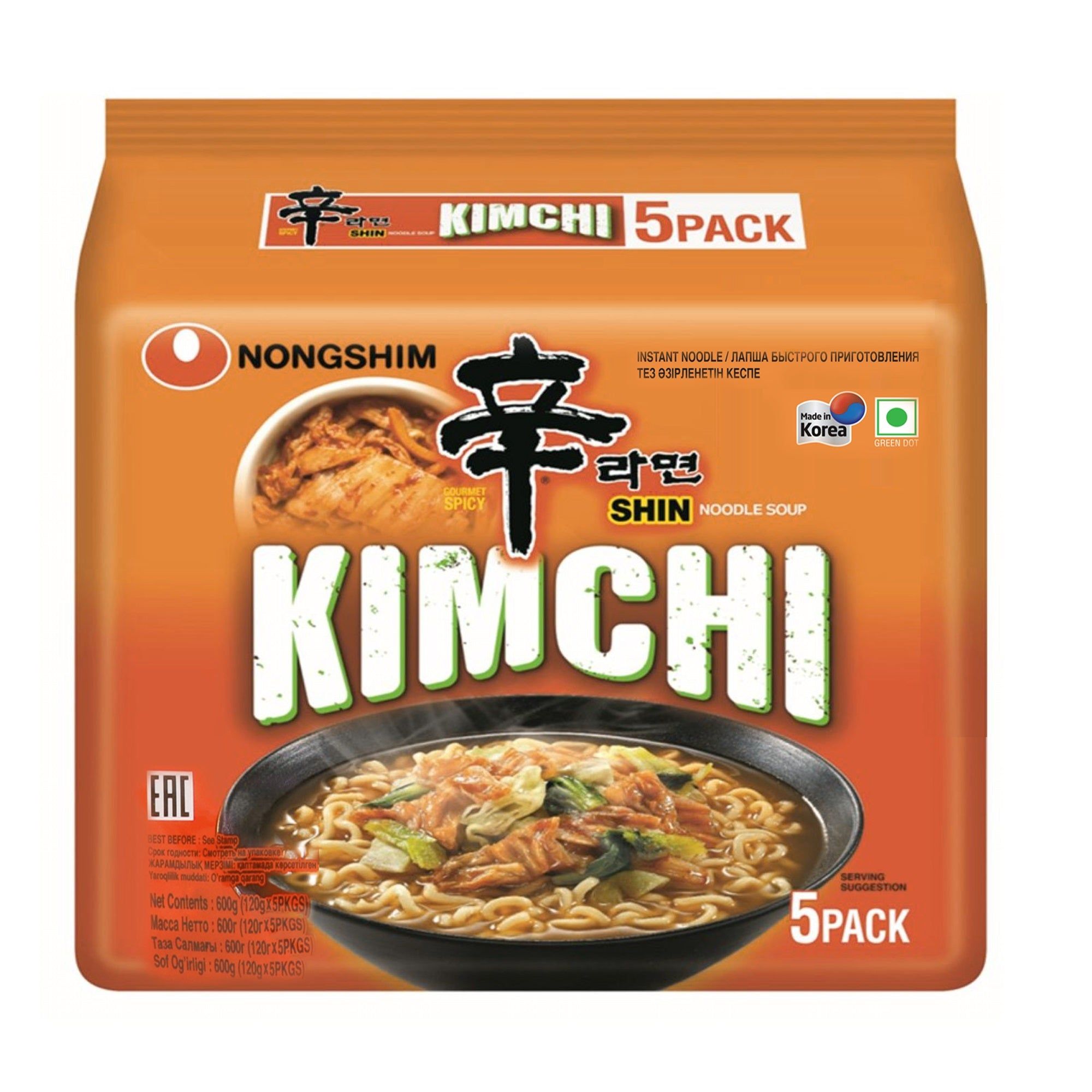 Nongshim Shin Kimchi (5 in 1) 600 gm Pouch Pack