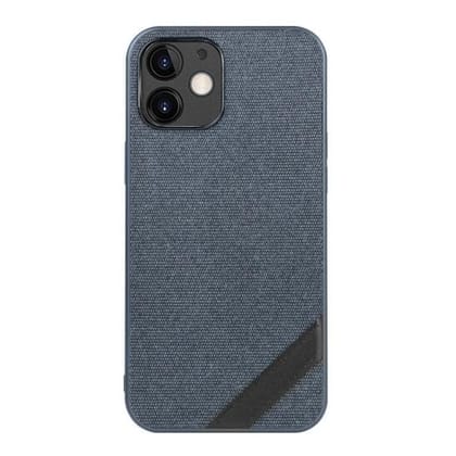 Memumi Boxian Series Canvas/Leather Classic Back Cover for Apple iPhone 12 Mini - Blue (5.4")