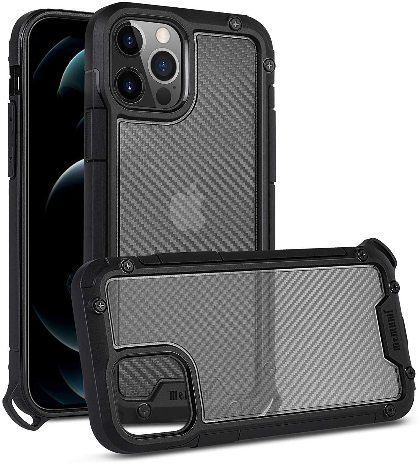 Memumi Crystal Series Thin Fit Hard Back Cover for Apple iPhone 12 Pro Max - Semi TransWhite (6.7")