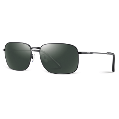 PARIM Polarized Men's Rectangular Sunglasses Black Frame / Grey Lenses | SKU 11027 B1