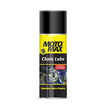 Motomax Chain Lube Aerosol Spray Provides Lubrication and corrosion protection of Chain & sprockets for Bikes, Motorbikes, Cars Avoid Sling Off & Prevent Chain breakage Extended Chain Life 200 ml Motomax Chain Lube Aerosol Spray Provides Lubrication and corrosion protection of Chain & sprockets for Bikes, Motorbikes, Cars Avoid Sling Off & Prevent Chain breakage Extended Chain Life 200 ml