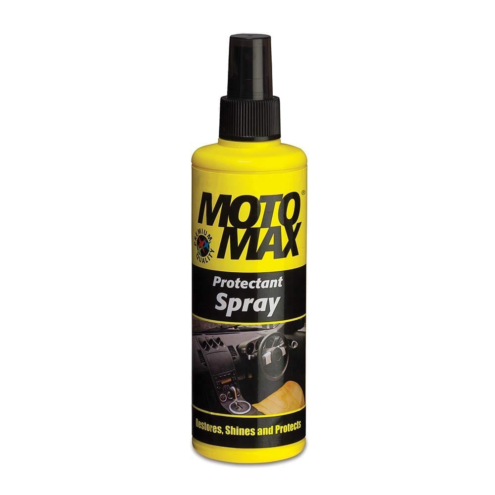 Motomax Protectant Spray (200 ml) Repels dust, pollutants Protect, Restore faded vinyl, plastic, leather, dashboard, rubber, tyres of Cars, Bikes, Motorcycles & Scooty Provides long lasting shine