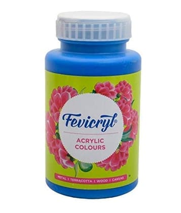 Fevicryl Acrylic Colour, Art &Craft Paint, DIY Paint, Rich Pigment, NonCraking Paint for Canvas, Wood, Leather, Earthenware, Metal Ideal for Artists Cerulean Blue, 500ml Fevicryl Acrylic Colour, Art &Craft Paint, DIY Paint, Rich Pigment, NonCraking Paint for Canvas, Wood, Leather, Earthenware, Metal Ideal for Artists Cerulean Blue, 500ml