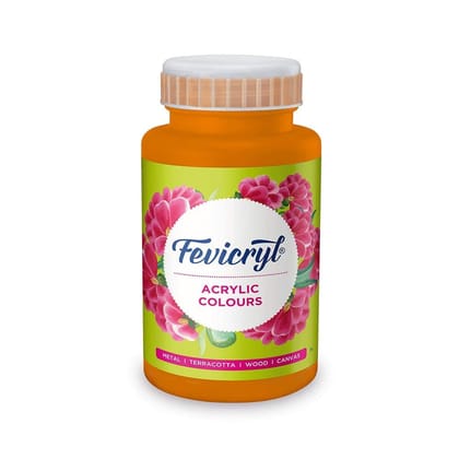 Fevicryl Acrylic Colour, Art &Craft Paint, DIY Paint, Rich Pigment, NonCraking Paint for Canvas, Wood, Leather, Earthenware, Metal Ideal for Artists Orange, 500ml Fevicryl Acrylic Colour, Art &Craft Paint, DIY Paint, Rich Pigment, NonCraking Paint for Canvas, Wood, Leather, Earthenware, Metal Ideal for Artists Orange, 500ml